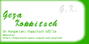 geza koppitsch business card